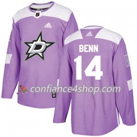Adidas Maillot de Hockey Dallas Stars Jamie Benn 14 2017-2018 Violet Fights Cancer Practice Authentic - Homme